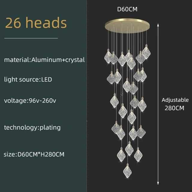 Square Crystal Pendant Chandelier - Exquisite Lightinging-ChandeliersDecor.com