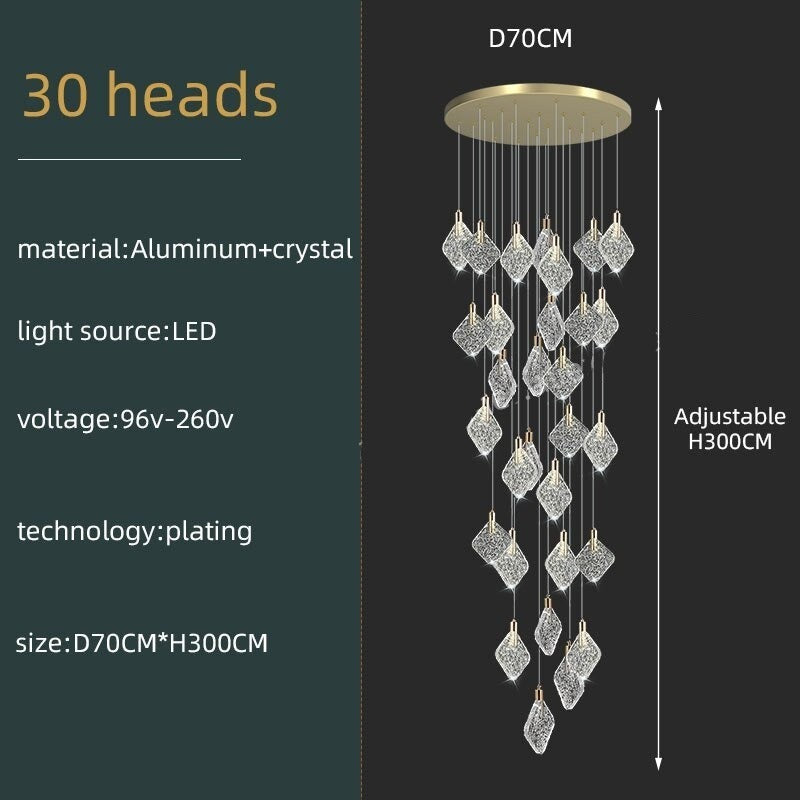 ChandeliersDecor.com-Staircase Chandelier-Square Crystal Pendant Chandelier - Exquisite Lightinging