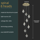 ChandeliersDecor.com-Staircase Chandelier-Square Crystal Pendant Chandelier - Exquisite Lightinging