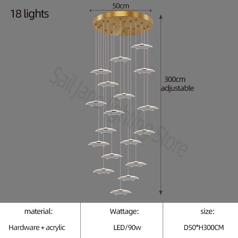Staggered Staircase Chandelier - Grand Staircases Lighting-ChandeliersDecor.com