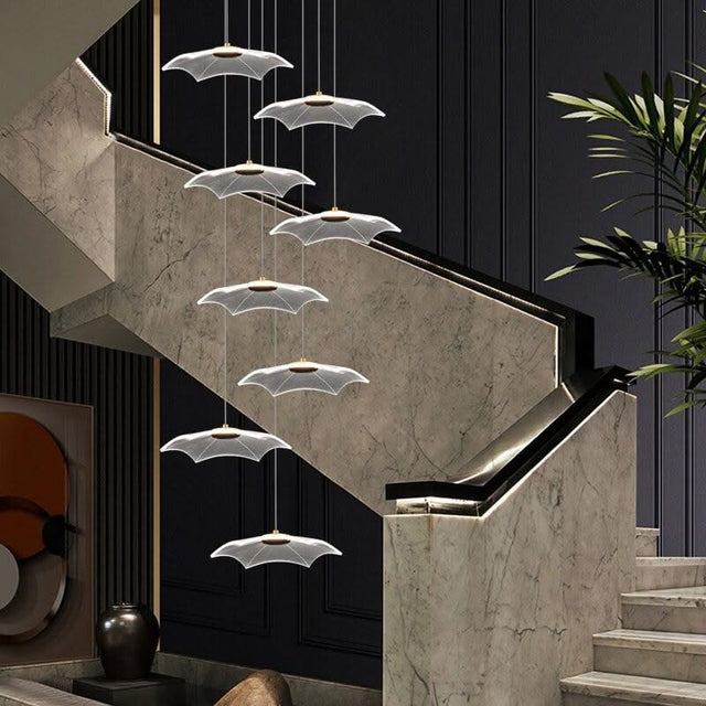 Staggered Staircase Chandelier - Grand Staircases Lighting-ChandeliersDecor.com