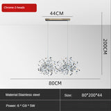 ChandeliersDecor.com-Kitchen Island-Stainless Steel Leaf Chandelier Lamp - Home Decor Lighting