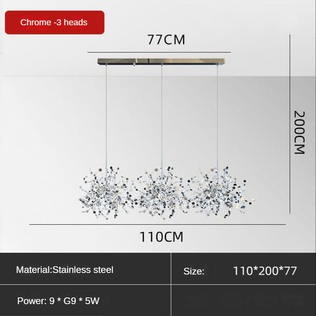 Stainless Steel Leaf Chandelier Lamp - Home Decor Lighting-ChandeliersDecor.com
