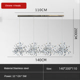 ChandeliersDecor.com-Kitchen Island-Stainless Steel Leaf Chandelier Lamp - Home Decor Lighting