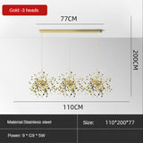 ChandeliersDecor.com-Kitchen Island-Stainless Steel Leaf Chandelier Lamp - Home Decor Lighting