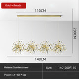 ChandeliersDecor.com-Kitchen Island-Stainless Steel Leaf Chandelier Lamp - Home Decor Lighting