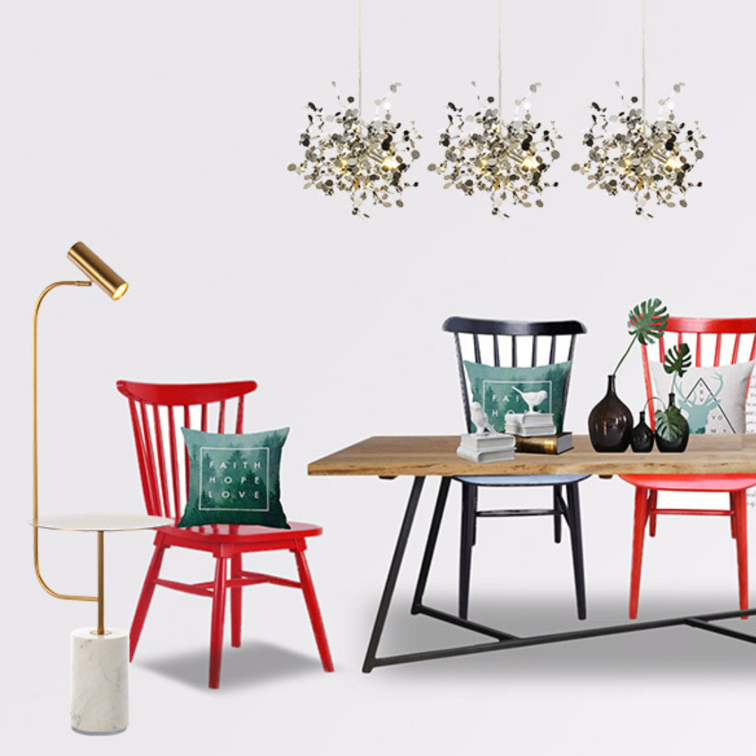 ChandeliersDecor.com-Kitchen Island-Stainless Steel Leaf Chandelier Lamp - Home Decor Lighting