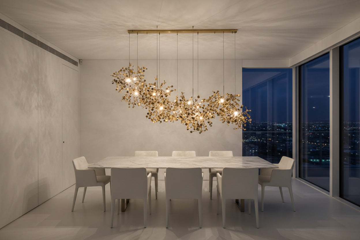 Stainless Steel Leaf Chandelier Lamp - Home Decor Lighting-ChandeliersDecor.com