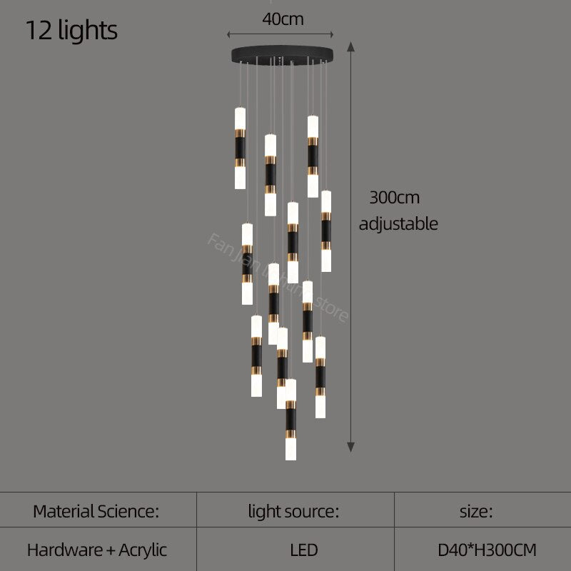 ChandeliersDecor.com-Staircase Chandelier-Staircase Chandelier - Illuminate with Acrylic Chandelier