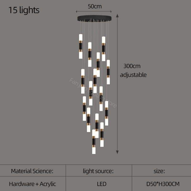 ChandeliersDecor.com-Staircase Chandelier-Staircase Chandelier - Illuminate with Acrylic Chandelier