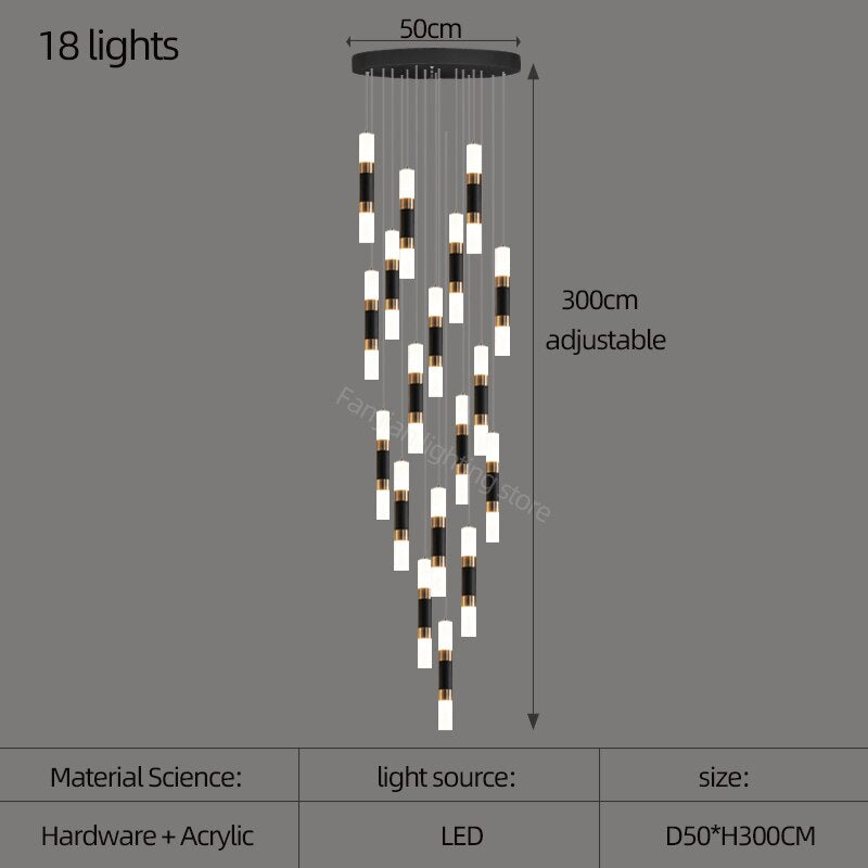 ChandeliersDecor.com-Staircase Chandelier-Staircase Chandelier - Illuminate with Acrylic Chandelier