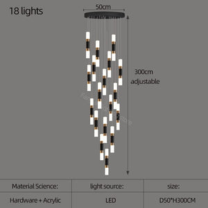ChandeliersDecor.com-Staircase Chandelier-Staircase Chandelier - Illuminate with Acrylic Chandelier