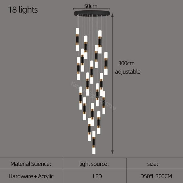 Staircase Chandelier - Illuminate with Acrylic Chandelier-ChandeliersDecor.com