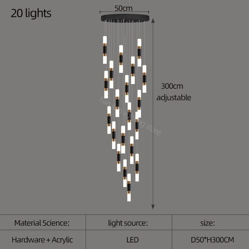 ChandeliersDecor.com-Staircase Chandelier-Staircase Chandelier - Illuminate with Acrylic Chandelier