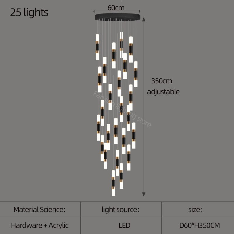 ChandeliersDecor.com-Staircase Chandelier-Staircase Chandelier - Illuminate with Acrylic Chandelier