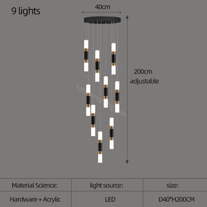 ChandeliersDecor.com-Staircase Chandelier-Staircase Chandelier - Illuminate with Acrylic Chandelier