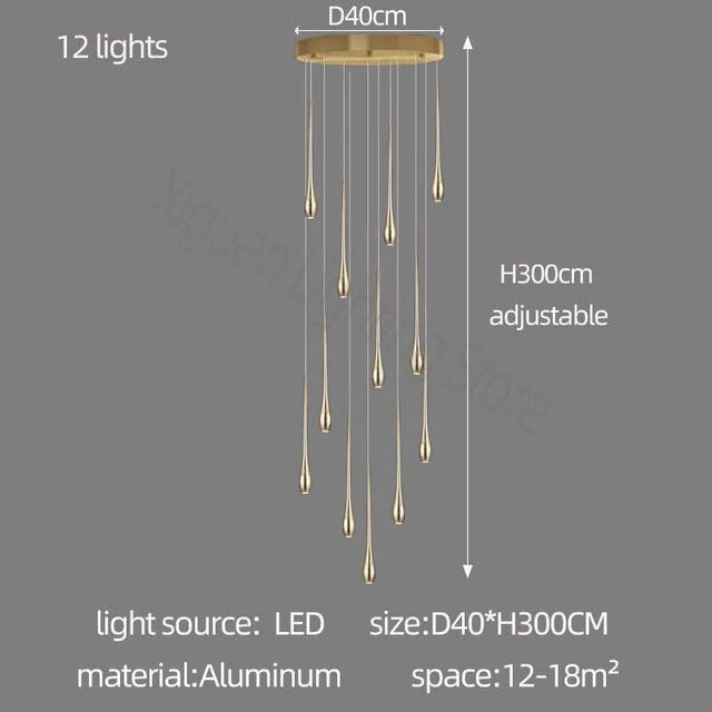 ChandeliersDecor.com-Staircase Chandelier-Staircase Chandelier - Unique Circular Cone Ambience