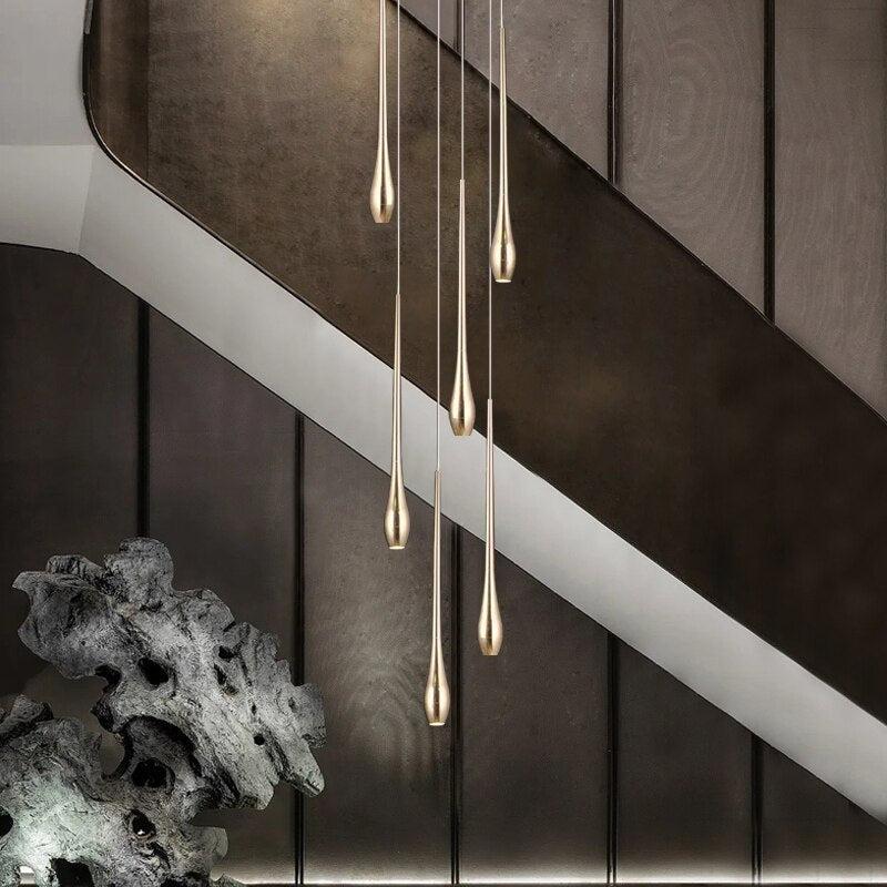 ChandeliersDecor.com-Staircase Chandelier-Staircase Chandelier - Unique Circular Cone Ambience