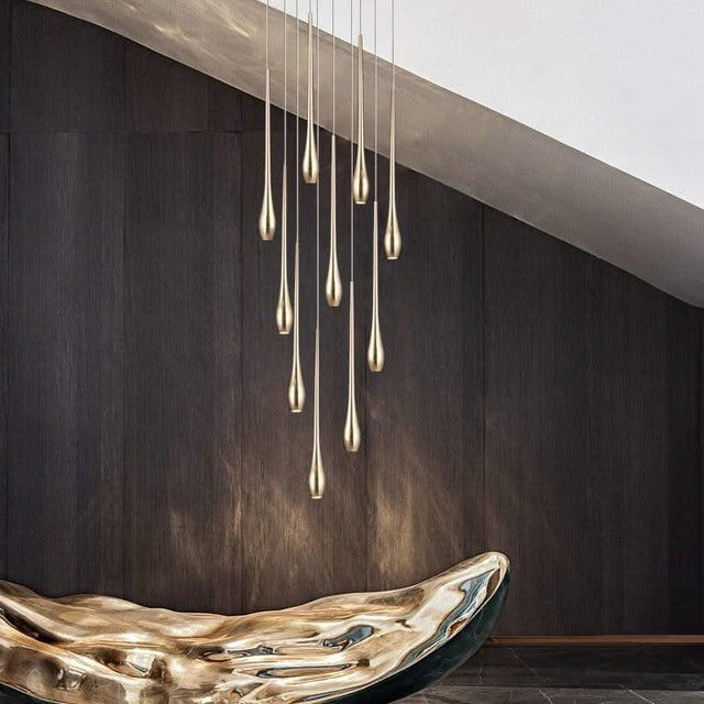 ChandeliersDecor.com-Staircase Chandelier-Staircase Chandelier - Unique Circular Cone Ambience