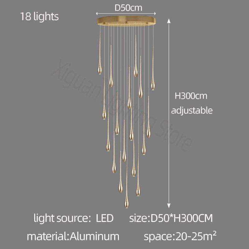 ChandeliersDecor.com-Staircase Chandelier-Staircase Chandelier - Unique Circular Cone Ambience
