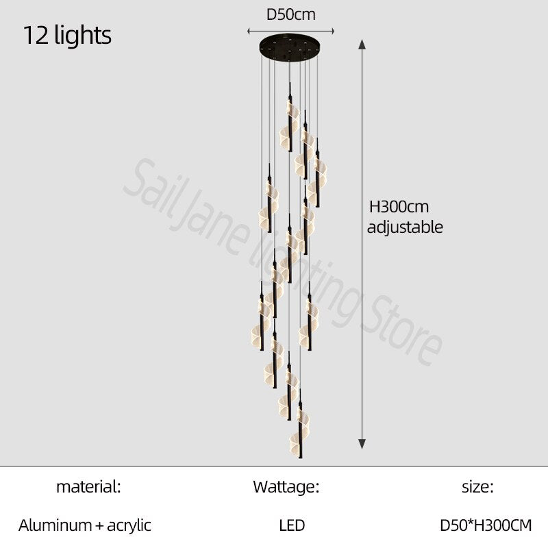 ChandeliersDecor.com-Staircase Chandelier-Staircase Spiral Chandelier: Illuminate with Elegance