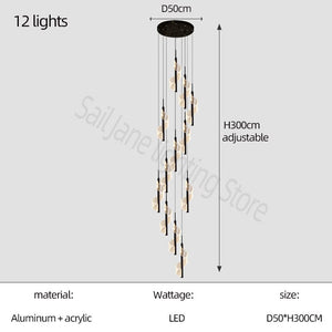 ChandeliersDecor.com-Staircase Chandelier-Staircase Spiral Chandelier: Illuminate with Elegance