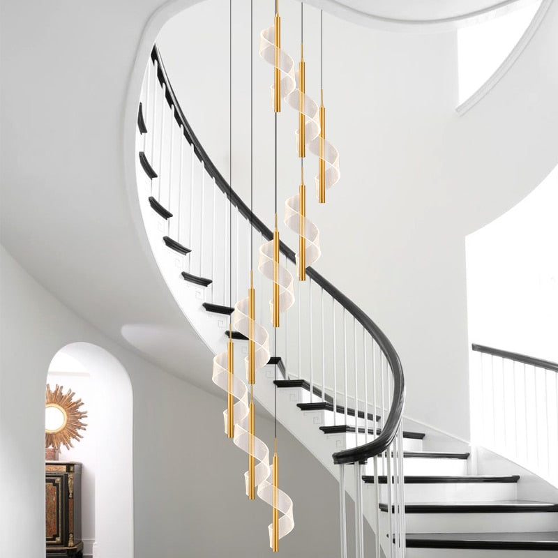 ChandeliersDecor.com-Staircase Chandelier-Staircase Spiral Chandelier: Illuminate with Elegance