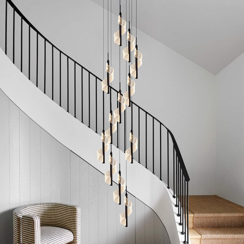 ChandeliersDecor.com-Staircase Chandelier-Staircase Spiral Chandelier: Illuminate with Elegance