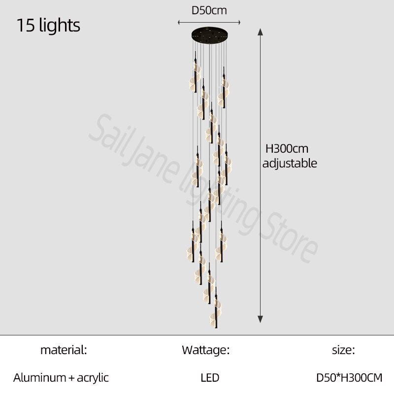 ChandeliersDecor.com-Staircase Chandelier-Staircase Spiral Chandelier: Illuminate with Elegance