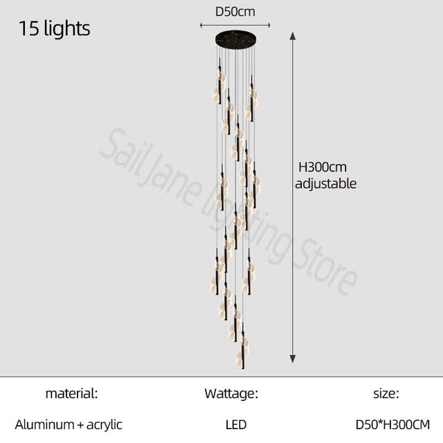 Staircase Spiral Chandelier: Illuminate with Elegance-ChandeliersDecor.com