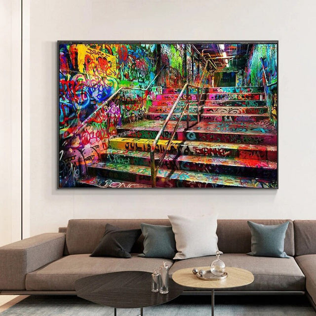 ChandeliersDecor.com-Wall Posters-Stairs Canvas Wall Art – Immersive and Striking Décor