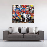 ChandeliersDecor.com-Wall Posters-Street Graffiti Art Dog Canvas Wall Art