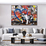 ChandeliersDecor.com-Wall Posters-Street Graffiti Art Dog Canvas Wall Art