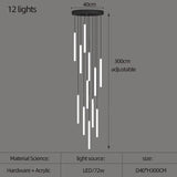 ChandeliersDecor.com-Staircase Chandelier-Strip Cylinders Chandelier - Sleek & Modern Lighting