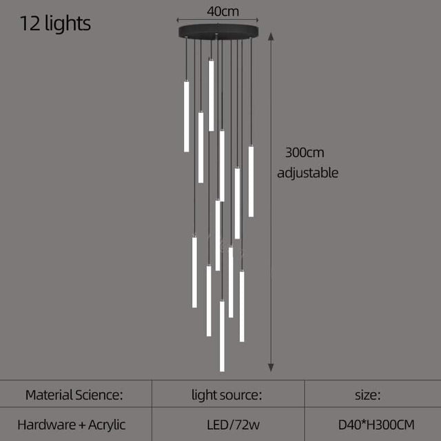 Strip Cylinders Chandelier - Sleek & Modern Lighting-ChandeliersDecor.com