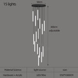 ChandeliersDecor.com-Staircase Chandelier-Strip Cylinders Chandelier - Sleek & Modern Lighting