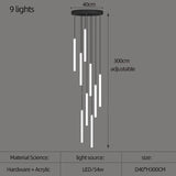 ChandeliersDecor.com-Staircase Chandelier-Strip Cylinders Chandelier - Sleek & Modern Lighting