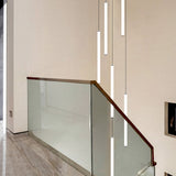 ChandeliersDecor.com-Staircase Chandelier-Strip Cylinders Chandelier - Sleek & Modern Lighting