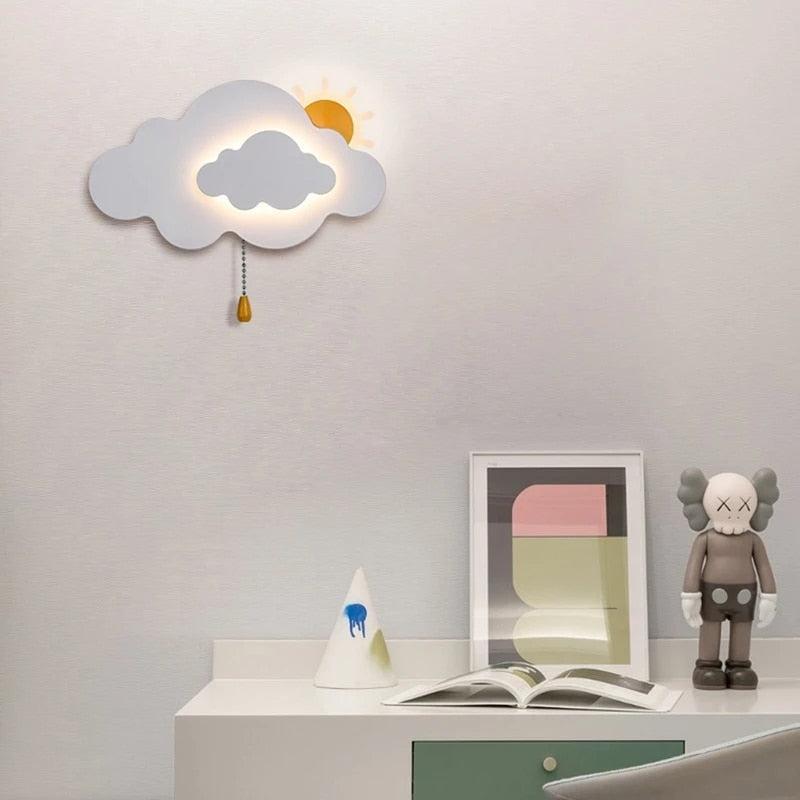 ChandeliersDecor.com-Kids Room Nursery Lighting-Sun Cloud Night Light Wall Lamp for Kids Room