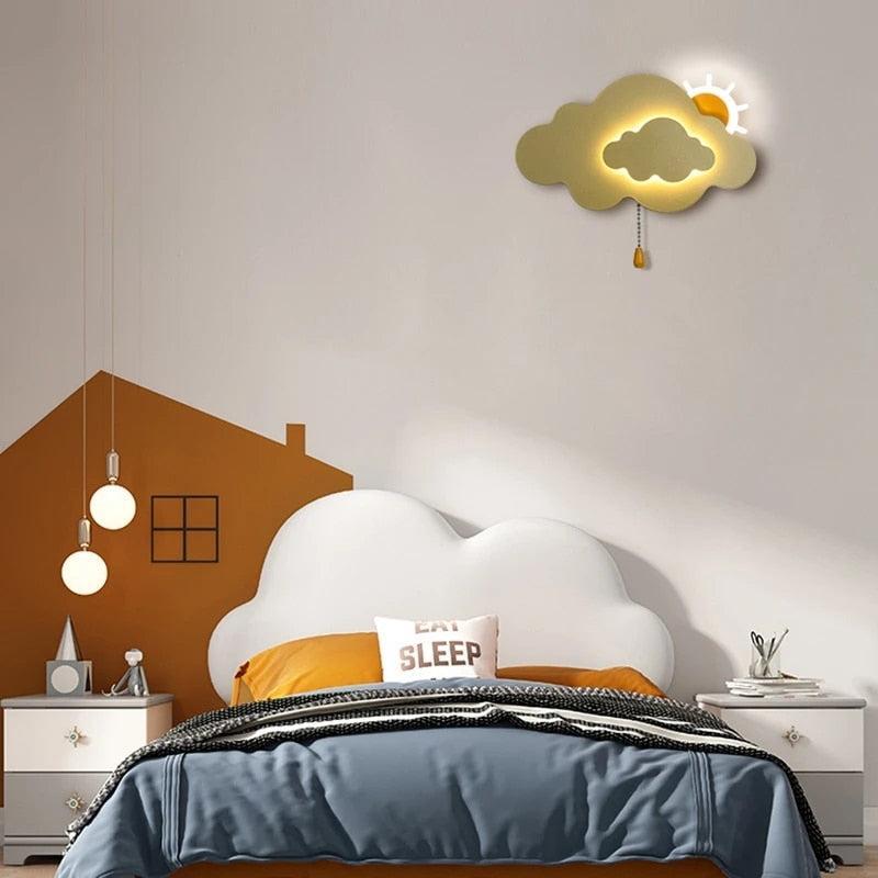 ChandeliersDecor.com-Kids Room Nursery Lighting-Sun Cloud Night Light Wall Lamp for Kids Room