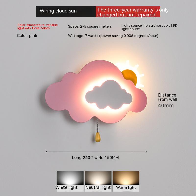 ChandeliersDecor.com-Kids Room Nursery Lighting-Sun Cloud Night Light Wall Lamp for Kids Room