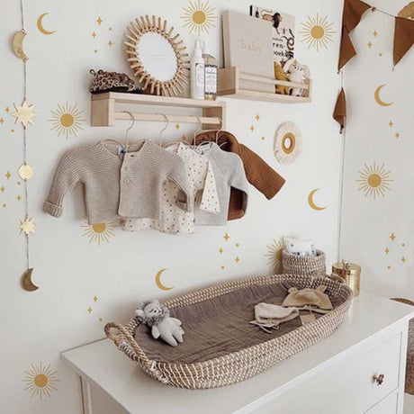 ChandeliersDecor.com-Kids Nursery Bohemian Wall Decals-Sun Moon Nursery Wall Stickers Girls Boys Wall Decal