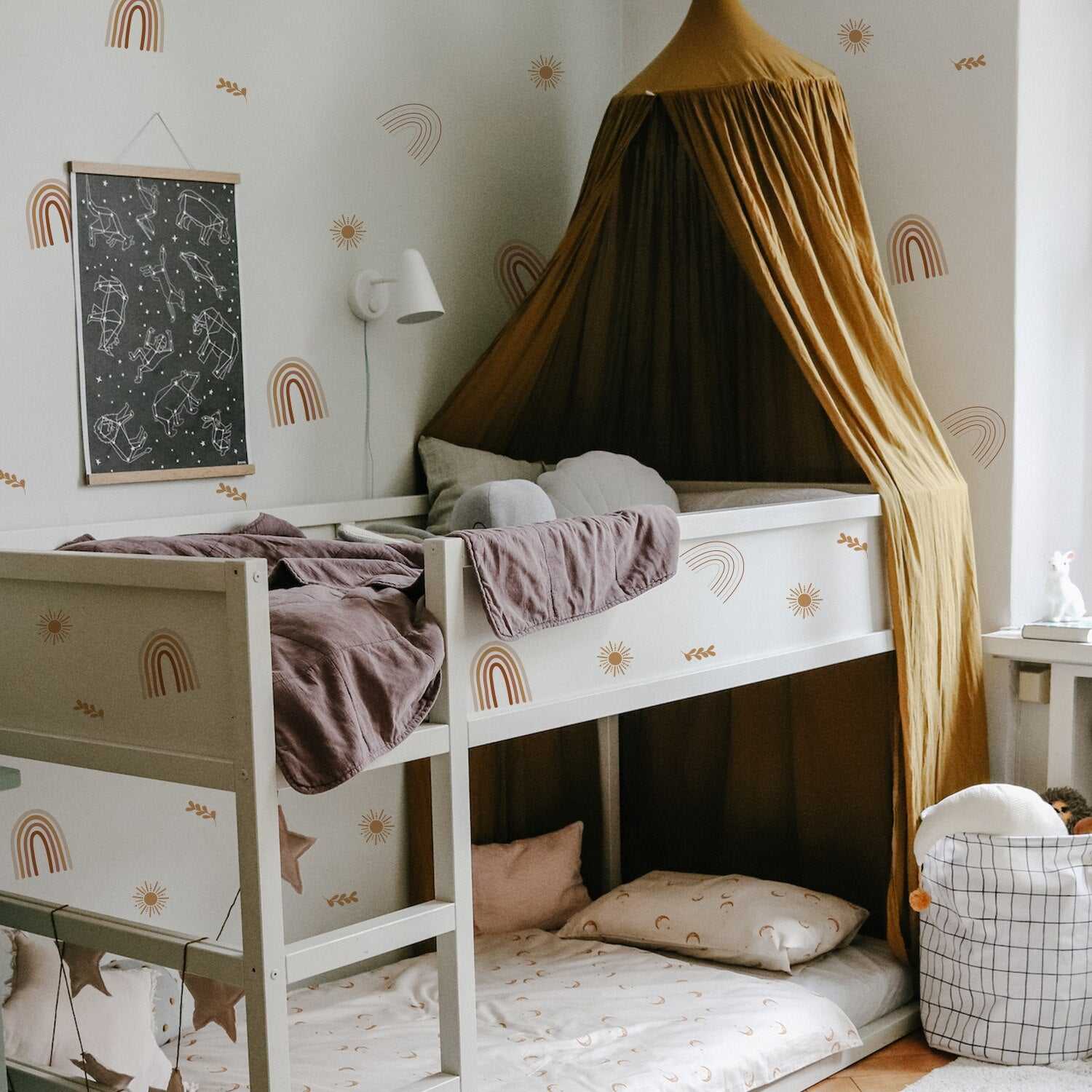 ChandeliersDecor.com-Kids Nursery Bohemian Wall Decals-Sun Rainbow Wall Decal - Colorful and Vibrant Designs