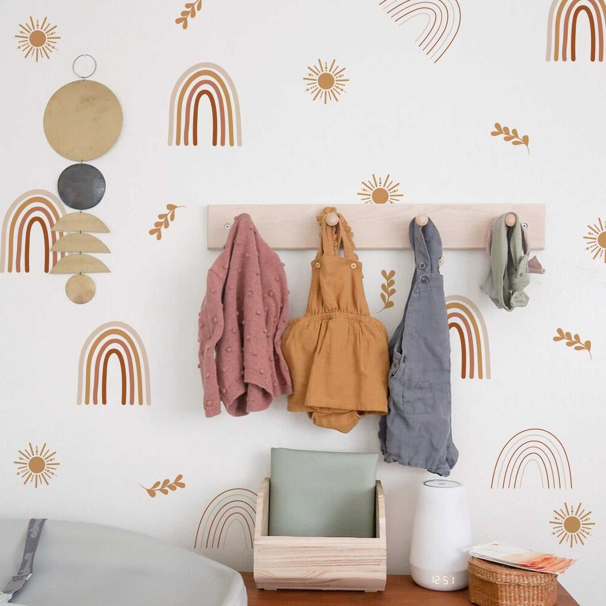 ChandeliersDecor.com-Kids Nursery Bohemian Wall Decals-Sun Rainbow Wall Decal - Colorful and Vibrant Designs