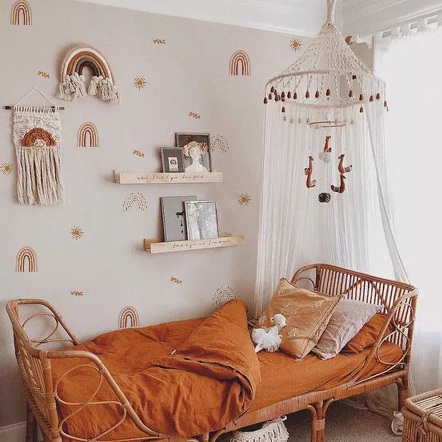 ChandeliersDecor.com-Kids Nursery Bohemian Wall Decals-Sun Rainbow Wall Decal - Colorful and Vibrant Designs