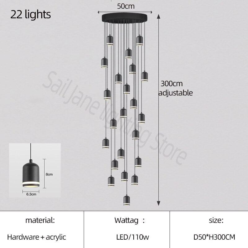 ChandeliersDecor.com-Staircase Chandelier-Swirl Staircase Chandelier: Elegant Lighting Solutions