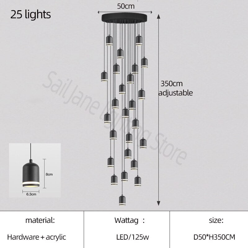 ChandeliersDecor.com-Staircase Chandelier-Swirl Staircase Chandelier: Elegant Lighting Solutions