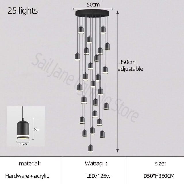 Swirl Staircase Chandelier: Elegant Lighting Solutions-ChandeliersDecor.com