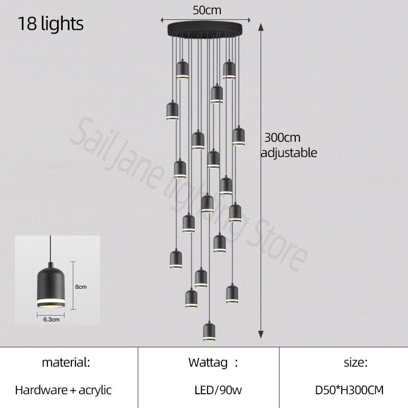 ChandeliersDecor.com-Staircase Chandelier-Swirl Staircase Chandelier: Elegant Lighting Solutions