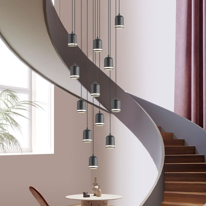 ChandeliersDecor.com-Staircase Chandelier-Swirl Staircase Chandelier: Elegant Lighting Solutions